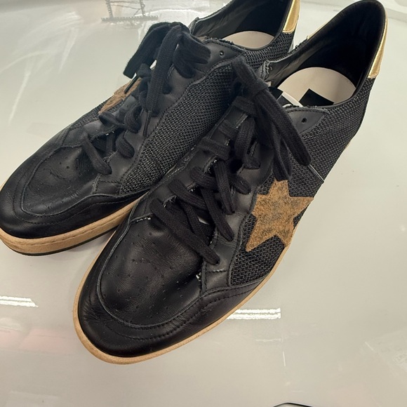 Authentic Black Gold Men's Golden Goose GGDB ballstar Sneakers leopard leather - Picture 3 of 14